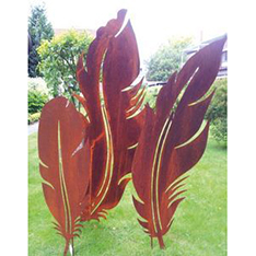 art feather design corten steel garden sculpture